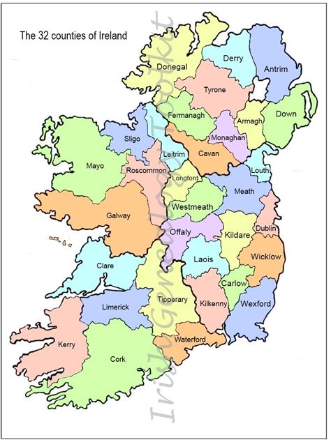 map of ireland with counties and towns|Counties of Ireland Guide And Map .